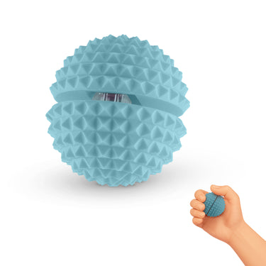 Spike Ball Clicker, Tactile Pain Stimming Fidget with Clicker Switch, Pain Stimulation Ball with Lanyard (Medium - Blue)